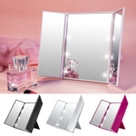 Tri-sided Foldable 8 LED Lighted Makeup Mirror