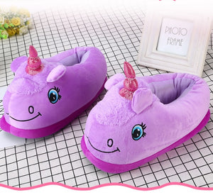 Warm Cotton Unicorn Home Slippers for Women