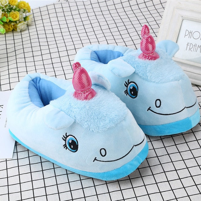 Warm Cotton Unicorn Home Slippers for Women