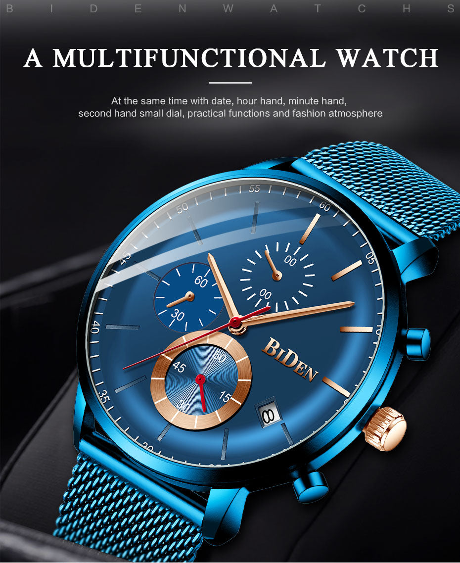 2019 Blue Luxury  Mens Watch