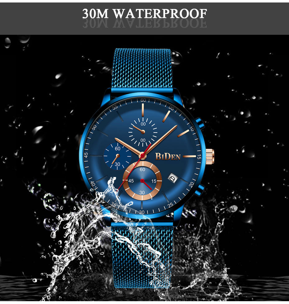 2019 Blue Luxury  Mens Watch