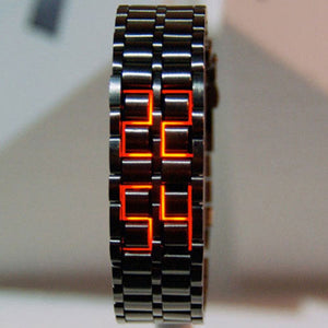 Full Metal Digital Lava Wrist Watch